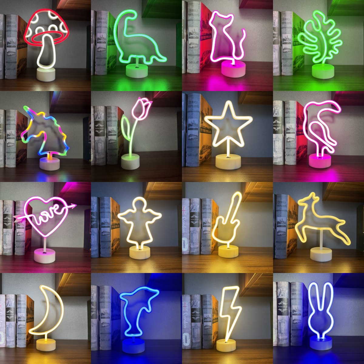 Neon Sign Party - Luz LED de Neón con Base,