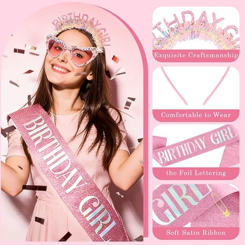 Set de 3 Piezas para Cumpleaño - Birthday Sash Glitter reseña y precio
