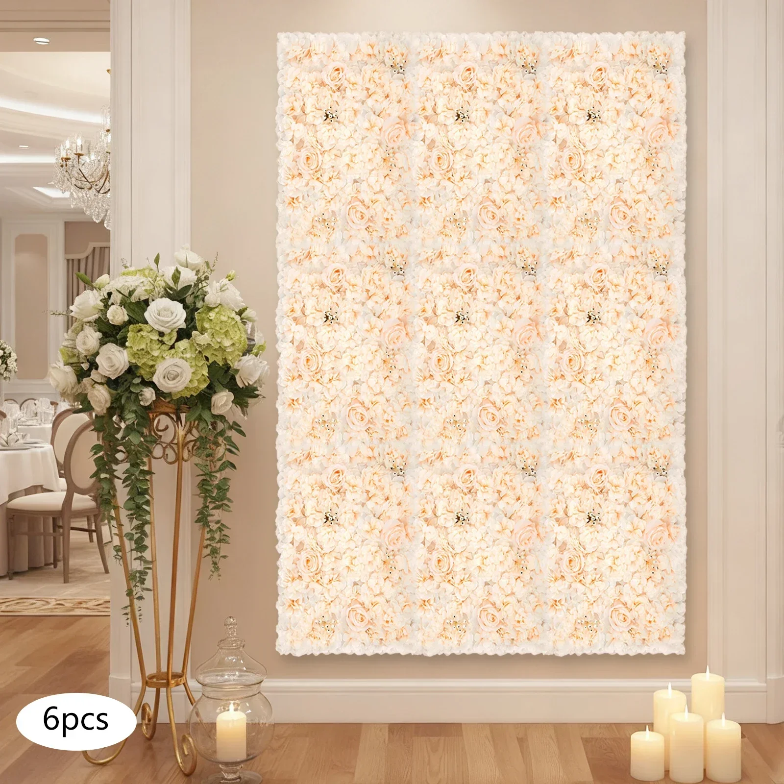 6 Paneles de Flores Artificial - Flower Wall Panel reseña y precio